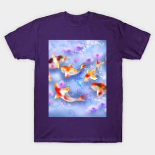 Sakura and koi carp in a purple pond T-Shirt